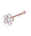 Flower Gem Shaped Silver Bone Nose Stud NSKD-11s